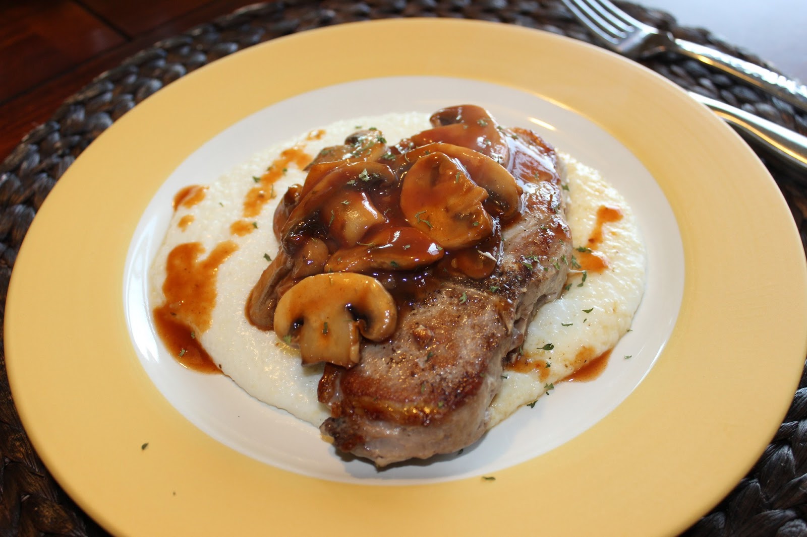 The Cookbook Project Pork Chops with Grits and Red Eye Gravy